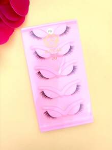 5 Pairs Of Dense 3D Cross Style Long False Eyelashes, Various New Models Eye Enhancers T-542-5-2 - F01 - 查看 2