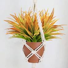 8Pcs Artificial Grass Plant Fake Outdoor Plastic Plants UV Resistant Faux Grasses Greenery Shrubs For Window Box Garden Patio Porch Home Decor Rose Green - Yellow - View 1