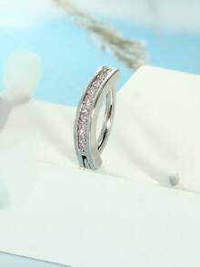 1pc Stainless Steel Navel Ring With Cubic Zirconia, Brass Material, Dangle Style, Fashionable & Minimalist Design, Suitable For Daily Wear - Belly ring - View 17