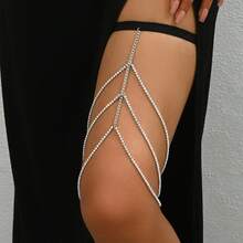 Dây đeo chân nhiều lớp đính đá - Dây đeo đùi ngắn và dài dành cho nữ, phụ kiện trang phục dự tiệc, câu lạc bộ, thích hợp cho Ngày Valentine, lễ hội hóa trang và các buổi gặp gỡ hàng ngày. - Nhiều màu - Xem 2