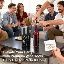 3/5 Pcs Elegant Design Red Wine Accessories Set, Corkscrew, Bottle Stopper, Pourer, Gift Box For Valentine's Day, Chinese New Year, Birthday, Wedding, Anniversary, Housewarming, Home Bar Daily Use - Multicolor - View 10