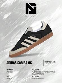 Adidas Samba OG Black Wonder White (Women's)– Women's Lifestyle Sneakers – Shose For Woman-Vintage-Autumn & Winter-Inspired Running Shoes, Shock-Absorbing Comfort, Gym To Streetwear Casual Wear - Prefect Thanks Giving Day & Chrismas Gift-IE5836 - 黑與白 - 查看 6