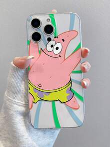 SpongeBob SquarePants 1件装 时尚创意线条艺术 - 大星星图案防震透明手机壳 适用于三星/ 11/12/12 Pro Max/14 Pro Max/15/15 Pro/16/16 Pro Max/17 及其他型号 - 彩色 - 查看 4
