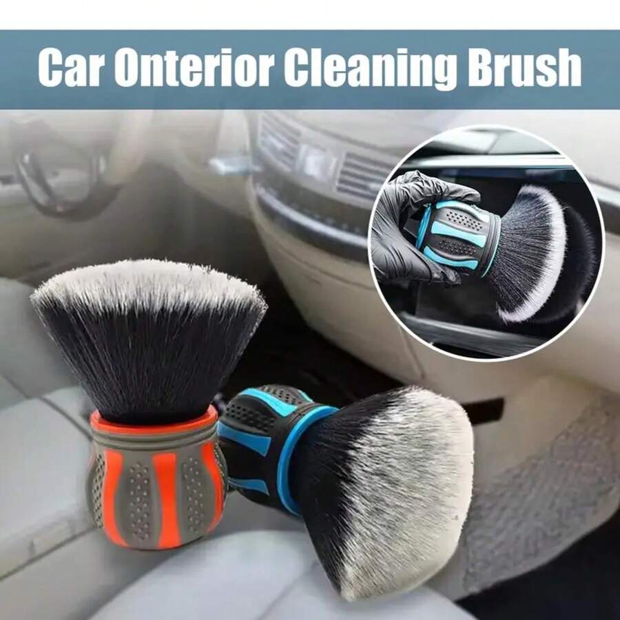 1 Uds. Cepillo multiusos para detalles, cerdas suaves para polvo o fregar superficies interiores y delicadas, herramientas de limpieza de coche W2JV - Rojo - Ver 1