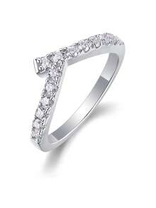 925纯银莫桑石戒指，适合宴会、派对、正式场合、节日、情人节、订婚、婚礼、周年纪念、生日礼物等场合，附带证书 - 銀色 - 查看 15