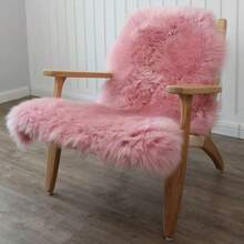 1件仿毛皮椅套，白色/米色蓬松地毯，柔软绒毛地毯，适用于卧室，长毛地毯，适用于客厅，厚实保暖地毯，适合秋冬季节 - 彩色 - 查看 2