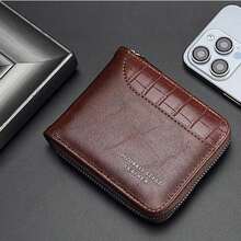 1pc Fashionable Patterned Wallet With Letter Print Portable Cash White-Collar Workers Male College Work Business Commute Office Anniversary Couple Birthday On Valentine Day Men Wallet Purse Wallet Small Wallet Men Wallet Leather - 彩色 - 查看 8