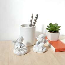 Nordic Style Angel Figurine, Office Healing Angel Decor, Atmosphere Enhancing Desktop Ornament - White - View 5
