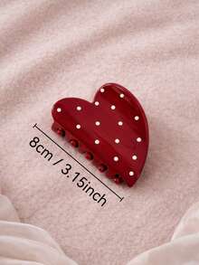 4件套：黑色波点发夹、红色波点爱心发夹、豹纹镂空月亮发夹、黑色猫爪发夹，时尚百搭，简约优雅纯色发夹，适合日常、休闲、派对、海滩、度假、发型设计、洗头/洗脸、化妆、服装配饰，秋冬春夏度假必备发饰 - 彩色 - 查看 2