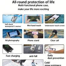 Túi đựng điện thoại chống sốc, chống nước 6.9 inch, ốp lưng điện thoại chống nước đa năng, có chân đế cảm ứng, phù hợp với mọi loại điện thoại, bảo vệ toàn diện cho điện thoại khi chụp ảnh dưới nước chuyên nghiệp, quà tặng mùa xuân. - Nhiều màu - Xem 3