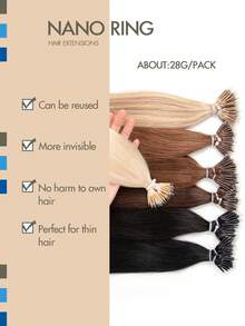Tóc nối nano hạt 12-22 inch, kẹp tóc nano vô hình giúp tăng chiều dài hoặc độ dày, phù hợp cho nhiều dịp khác nhau. - Nhiều màu - Xem 2