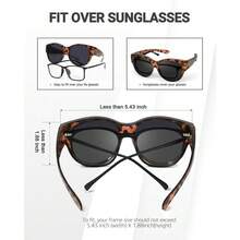 Polarised Fitover Sunglasses For Women,  Round Frame Wear Over Glasses With UV Protection - A08 - Brown Tortoise - View 4