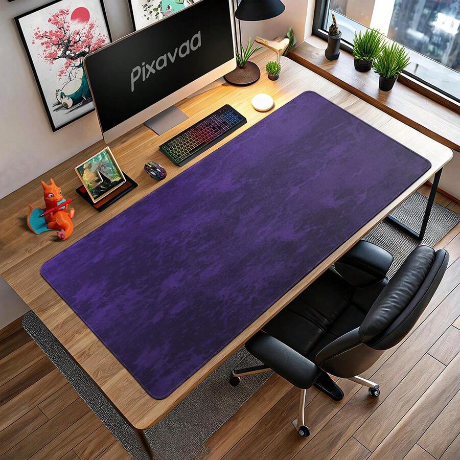 1pc Gaming/Office Mouse Pad, Non-Slip Base And Stitched Edges, Keyboard & Mouse Pad Mat Suitable For Gaming And Office Use - Multicolor - View 1