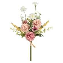 1/50 piezas Bolas de crisantemo artificial, ramo de flores de seda, plantas falsas para decoración de boda primaveral, hogar, comedor, dormitorio, Día de la Madre, San Valentín, fiestas, cumpleaños, jardín exterior - Rosa - Ver 7
