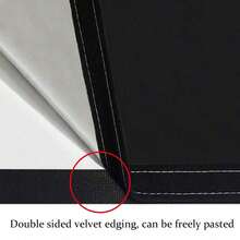 1pc Blackout Curtain, Self-Adhesive Zipper Design, No Drilling Required, Sunshade & Heat Insulation Fabric, Suitable For Bedroom, Basement, Kitchen, All Seasons - Black - View 7