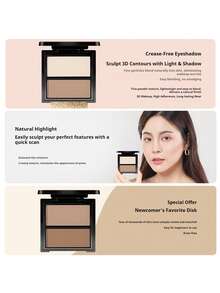 NOVO Palet Kontur 2-in-1, Termasuk Bronzer Matte, Highlighter, dan Bayangan Hidung, Cocok untuk Musim Dingin/Semi, Estetika Y2K, Riasan Natural & Modis, Cocok untuk Hadiah Ulang Tahun, Riasan Pesta - 01# Kue Pastri Kastanye - View 11