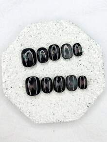 10片装黑洞变色龙蝴蝶美甲贴纸，时尚高端个性化美甲用品（1片果冻贴纸+1把指甲锉） - 彩色 - 查看 11