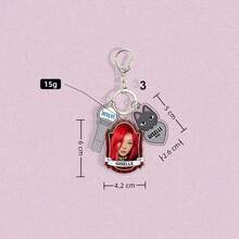 AES/PA Merchandise Keychain Pendant, Featuring Xiao Zha, Kim Min-Geun, Liu Zhi-Min, GISELLE, Ning Yizhuo, Shu Bao Keychain - Multicolor - View 3