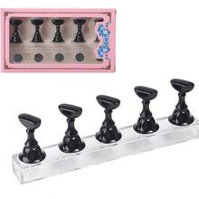 1pc Magnetic Acrylic Nail Display Stand - Fake Nail Practice Holder - Manicure Training Storage Rack , Makeup Room Decor - Multicolor - View 15
