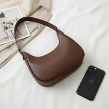Santorini handbag Women's Baguette Bag, Spacious, Beautiful, Medium-Sized, Stylish, Casual Shoulder Bag - 咖啡 - 查看 1