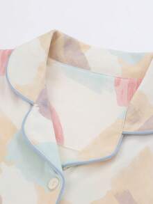 女士两件套开衫睡衣套装，长袖上衣和长裤，柔软舒适，适合春秋季穿着。 - 彩色 - 查看 6