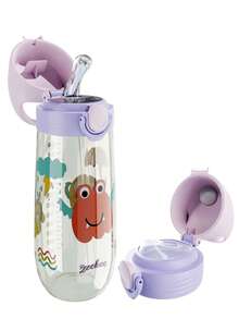 Zeehoo. 儿童水瓶，PPSU材质，双盖设计（吸管/直饮），多重防漏功能，耐热，轻便防摔，无异味，可爱怪兽图案 - 粉色 - 查看 13
