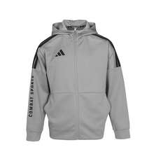 Adidas 阿迪达斯经典夹克，复古运动风衣，休闲上衣，复古校园街头风，男女皆宜 - 灰色 - 查看 1