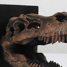 Tyrannosaurus Rex T-Rex - Sujetalibros decorativos para libros estantería de resina decorativa para el hogar pesos de papel extremos de libros soportes para sujetalibros tapón de libros decoración de escritorio-B031 - Negro1 - Ver 6