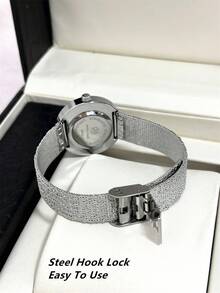 Pablo Raez Relógio de pulso feminino de luxo, cor verde, elegante e moderno, com pulseira de aço inoxidável resistente à água até 50 metros. Ideal para festas e ocasiões especiais. Um relógio elegante e casual com detalhes em diamante, perfeito para mulheres com estilo preppy e charmoso. - Tamanho Único - Ver 5