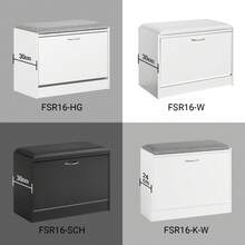 SoBuy FSR16-W, Hallway Shoe Bench Shoe Rack Shoe Cabinet With Flip-Drawer And Removable Seat Cushion, White, Depth: 30cm - White - View 6