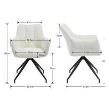 Chairus Set Of 2 360° Swivel Linen Chairs For Kitchen Or Office - Beige - View 2