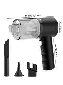 Aspiradora portátil inalámbrica - Recargable por USB, para el hogar, el coche, la oficina - Ligera y versátil para el pelo de las mascotas, teclados y ranuras de las ventanas - Negro - Ver 10