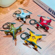 非电动仿真无人机挂件，精致创意卡通迷你无人机系列钥匙扣小礼物挂件，适合儿童背包、汽车钥匙 - 彩色 - 查看 4