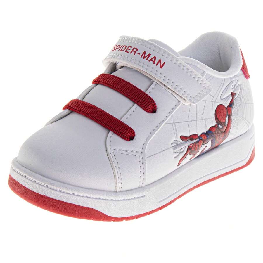 Marvel WebSlinger Spider Man Boys' White Sneakers (Toddlers Sizes 6-10/Little Kids Sizes 11-12) - 紅色 - 查看 1