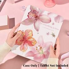 1个带笔槽的多角度磁吸支架保护套，支持自动休眠/唤醒功能，可爱平板电脑保护套，兼容Pro/Air/三星Galaxy A9/S9/S7/S10+/小米Pad/5/6/7 - 彩色 - 查看 3