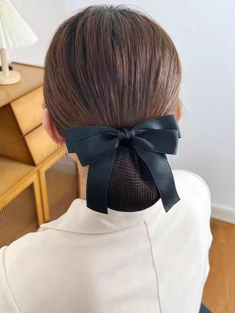 Accesorio para el cabello con lazo elegante, pasador para moño, creador de moño, pieza para moño, pasadores para peinado, artículos escolares, universidad, lazos, lindo, accesorios para el cabello, accesorios para la cabeza, accesorios para el cabello para mujeres - Negro - Añade 2