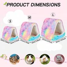 ITANDME 豚鼠藏身处 温暖鸟巢 蓬松鹦鹉笼床 悬挂式小型动物吊床 毛绒小窝 鹦鹉隐蔽小屋 刺猬藏身处 小型宠物藏身处 适合小型动物 - 彩色 - 查看 3