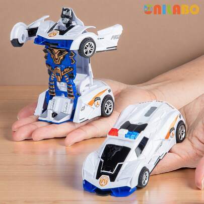 1 pieza Coche de carreras transformable por inercia - Coche robot que se transforma automáticamente, mini juguete, recuerdo de fiesta - ¡Regalo perfecto para que mamá le dé a los niños! Juguete de coche de carreras, vehículos para niños, juguetes de carreras, juguetes para niños, coches de carreras, juguetes para niños, coche robot, juguetes de cumpleaños para niños, de vuelta a la escuela, ¡regalo de carnaval!
