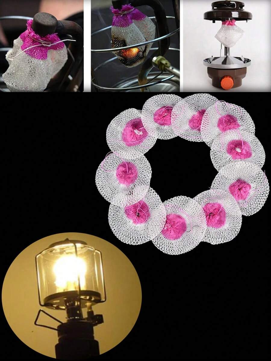 10pcs Gauze Lamp Shades For Camping Lights, Non-Radioactive Outdoor Tools, Non-Polluting Lamp Shades,Beach,Summer,Vacation,Holiday,Travel Essential,Going Out Tops,Household Items - Multicolor - View 1