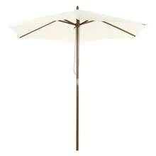 White Garden Parasol, 2.5m Diameter, 3 Tiers, Made Of Bamboo And Polyester, Ideal For The Garden And Terrace. Optimal Sun Protection. - B - View 1