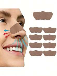 50/30/20/10片装，鼻塞止鼾贴：助眠必备。使用这款止鼾鼻贴和生姜睡眠贴，轻松入睡。专为缓解睡眠期间呼吸困难或促进运动时呼吸顺畅而设计。 - 1件裝 - 查看 9