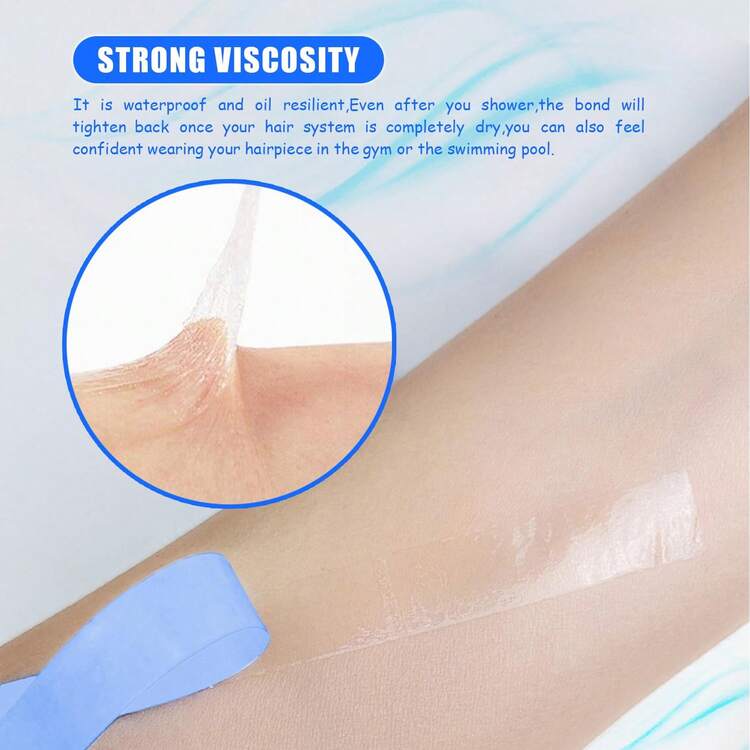 Blue Ultra Hold Hair Tape Double Sided Adhesives Tape For Hair Extension/Toupee/ Lace Wigs Adhesive 3Yards 12Yards - Blue - View 5