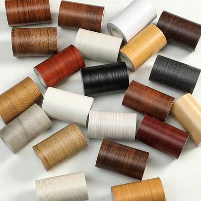 1 Roll Waterproof Wood Grain Self-Adhesive Decorative Trim, Size (3.94inch*196.85inch), Self-Adhesive Wood Grain Wall Edge Trim, Suitable For Door Frames, Baseboards, Home Renovation, Easy To Apply , Removable, Suitable For Living Room And Bedroom Corners, Frames, Home DIY Transformation