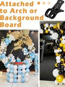 10pcs/5pcs Large Transparent Plastic Balloon Arch Clips, Heavy Duty Clips Suitable For Balloon Arch Kits, Birthday Decor, Handcraft, Photography Studio, Craft Supplies (Black) - 彩色 - 查看 6