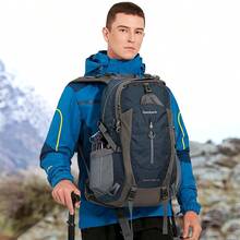 Hiking Backpack,Camping Backpack,40L Waterproof Hiking Daypack With Rain Cover, Lightweight Men's Women's Travel Backpack Rucksack For Working Commuting,Hunting,Outdoor Beginners,Mountaineering,Traveling, No Internal Frame - Xanh đậm - Xem 2