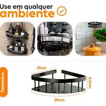 Kit Of 2 Adhesive Metal Wall Mount Organizers For Shampoo, Bathroom, Aluminum Shelf, Multipurpose - Tam giác - Xem 4