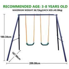 Double Swing, Suitable For Children Aged 3 To 8 Years, Maximum Weight Capacity 90.72 Kg, Robust Construction, Easy Assembly - A - View 2