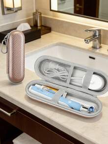 Hộp đựng bàn chải đánh răng điện di động - Màu vàng hồng, vỏ cứng, chống sốc, thích hợp cho du lịch (nam và nữ), hộp đựng bàn chải đánh răng chống nước, túi bảo vệ chuyên dụng cho chuyến công tác và kỳ nghỉ, quà tặng tựu trường, Ngày của Mẹ, quà tặng cho phù dâu. - Nhiều màu - Xem 9