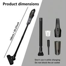 2026 Upgraded Cordless Vacuum Cleaner: Rechargeable, Powerful Suction, ABS Body, Multiple Accessories, Suitable For Indoor & Outdoor Cleaning, Rechargeable Lithium Battery, Lightweight & Portable, Handheld Electric Broom, 2000mAh, 7.4V. - Long - Black - View 7