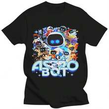 ASTRO BOT Character T-Shirts Men Women Novelty Pure Cotton Tee Shirt O Neck Short Sleeve T Shirts Gift Idea Clothing - màu đen - Xem 1